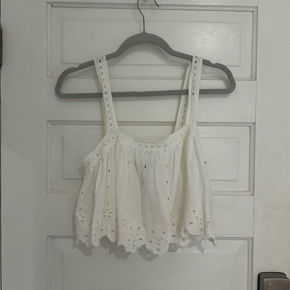 ZARA eyelet embroidered top